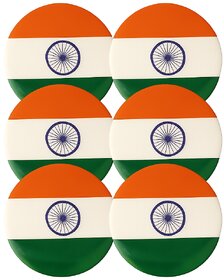 (Pack of 6) Indian Flag Lapel Pin Unisex Brooch Tiranga Badge For Shirts, T-Shirt, Saree and Coat (Multicolor)