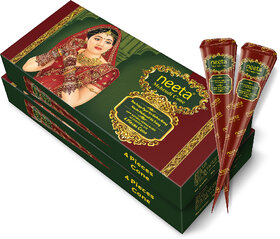 Ready to Use Mehendi Cone for Hand Design  Pack of 2 (4 Henna Cones Each, 20g)