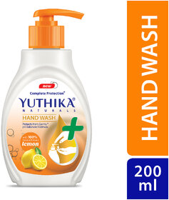 Yuthika Naturals Hand Wash (200ml) Lemon - Complete Protection pH Balanced Formula