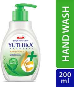 Yuthika Naturals Hand Wash 200ml Neem - Complete Protection, pH Balanced Formula