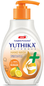 Yuthika Naturals Hand Wash 500ml Lemon - 100 Natural Extracts, pH Balanced