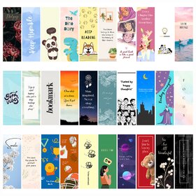 Faolo Designer Bookmarks for Books  Set of 30 Pieces  Double Sided Matte Finished Laminated, 30 Unique Designs