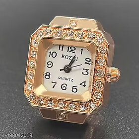 Adjustable Ring Watch  Stylish Elastic Finger Watch for Men & Women, Clear Dial Quartz Timepiece