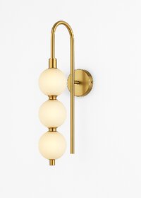 Chanya Haus  Golden Aluminium LED Wall Light with Triple Globe Setup  Choose from Warm White, Cool White  Cool Day Lig