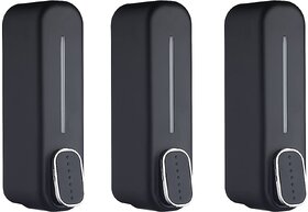 CIS Dolphin Soap Dispenser 400ml  Wall Mount Liquid Soap Dispenser for Bathroom  Kitchen (Black) (Pack of 3)