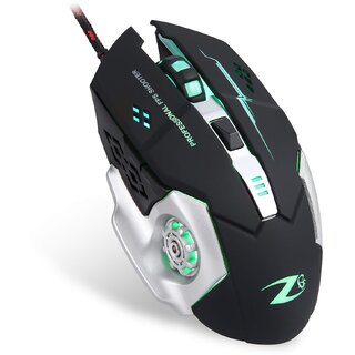 Zoook Bomber Gaming Mouse with 6 Programmable Buttons 3200 DPI Optical Sensor Ergonomic Mice Colorful RGB LED Light