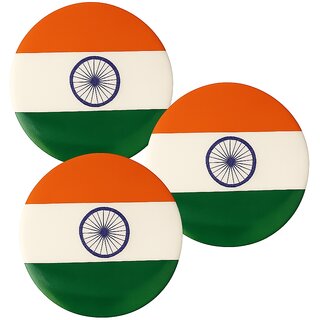 (Pack of 3) Indian Flag Lapel Pin Unisex Brooch Tiranga Badge For Shirts, T-Shirt, Saree and Coat (Multicolor)