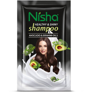 Nisha Avocado and Brahmi Oil Hair Shampoo for Silky, Shiny and Healthy Hair, (96 Sachets 6ml Each)