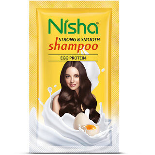 Nisha Egg Protein Hair Shampoo for Strong and Smooth Hair, (96 Sachets 6ml Each)