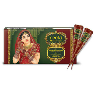 (Pack of 1) Ready to Use Mehendi Cone for Hand Design 4 Henna Cones (20g Each Cone)