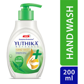 Yuthika Naturals Hand Wash 200ml Neem - Complete Protection, pH Balanced Formula