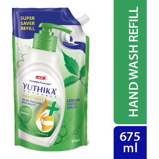 Yuthika Naturals Hand Wash 675ml Neem - 100 Natural Extracts, pH Balanced
