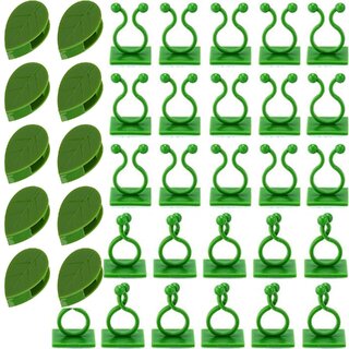 antiq world 30pcs Plant Hooks for Wall, Self-Adhesive Clips and Plant Climbing Wall Clip 10 pcs,