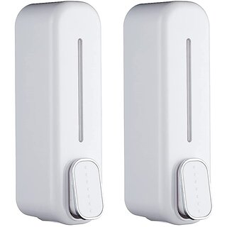 CIS Dolphin Soap Dispenser 400ml  Wall Mount Liquid Soap Dispenser for Bathroom  Kitchen (White) (Pack of 2)