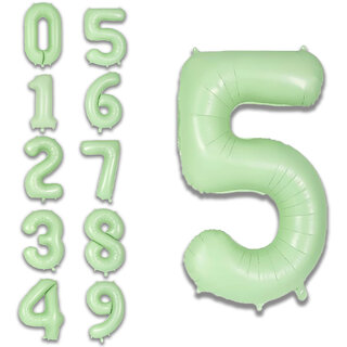 Fun Town Solid Green 5 Number Foil Balloons 32