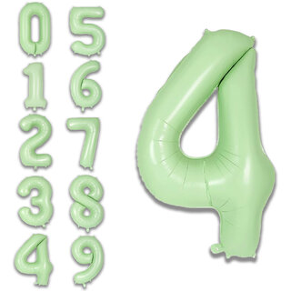 Fun Town Solid Green 4 Number Foil Balloons 32