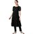 JADIIDA Beautiful Embroidery Women hakoba  Cotton A-line Kurta  (black)