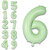 Fun Town Solid Green 6 Number Foil Balloons Helium 32