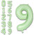 Fun Town Solid Green 9 Number Foil Balloons Helium 32