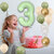 Fun Town Solid Green 3 Number Foil Balloons 32