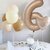 Fun Town Solid Beige 6 Number Foil Balloons 32
