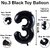 Fun Town Solid Black 3 Number Foil Balloons 32