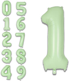 Party Bird Solid Green 1 Number Foil Balloons Helium 32