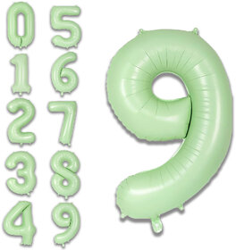 Party Bird Solid Green 9 Number Foil Balloons Helium 32