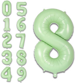 Party Bird Solid Green 8 Number Foil Balloons 32