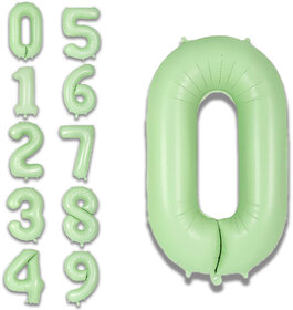 Party Bird Solid Green 0/ Zero Number Foil Balloons 32