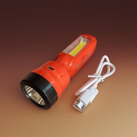 (Pack of 1) Torch Light Rechargeable LED Torch Long Range high Power Light Torch (Multicolor)