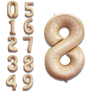 Fun Town Solid Beige 8 Number Foil Balloons 32
