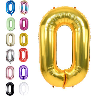 Fun Town Solid Gold 0/zero Number Foil Balloons 32