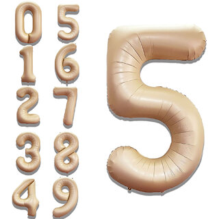 Fun Town Solid Beige 5 Number Foil Balloons 32