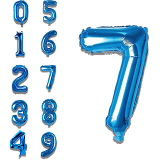 Fun Town Solid Blue 7 Number Foil Balloons 32