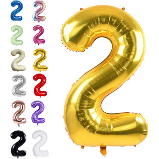 Fun Town Solid Gold 2 two Number Foil Balloons 32