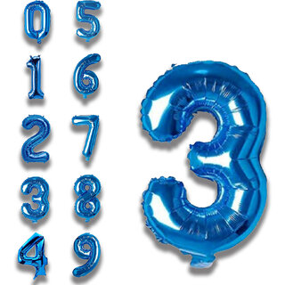 Fun Town Solid Blue 3rd Number Foil Balloons 32