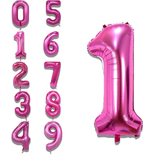 Fun Town Solid Pink 1 one Number Foil Balloons 32