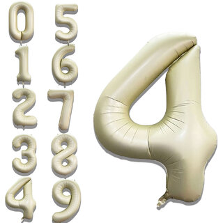 Fun Town Solid White 4 Number Foil Balloons 32