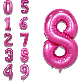 Fun Town Solid Pink 8 Number Foil Balloons 32
