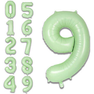 Party Bird Solid Green 9 Number Foil Balloons Helium 32