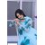 Fancy Flair Women Light Blue Long Sleeves Printed Fit & Flare Dress