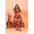 Fancy Flair Women Orange Short Sleeve Printed Fit & Flare Dress