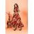 Fancy Flair Women Orange Short Sleeve Printed Fit & Flare Dress