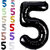 Fun Town Solid Black 5 Number Foil Balloons 32