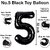 Fun Town Solid Black 5 Number Foil Balloons 32