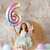 Fun Town Solid Multicolor 6 Number Foil Balloons 32