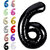 Fun Town Solid Black 6 Number Foil Balloons 32