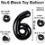 Fun Town Solid Black 6 Number Foil Balloons 32