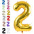 Fun Town Solid Gold 2 two Number Foil Balloons 32